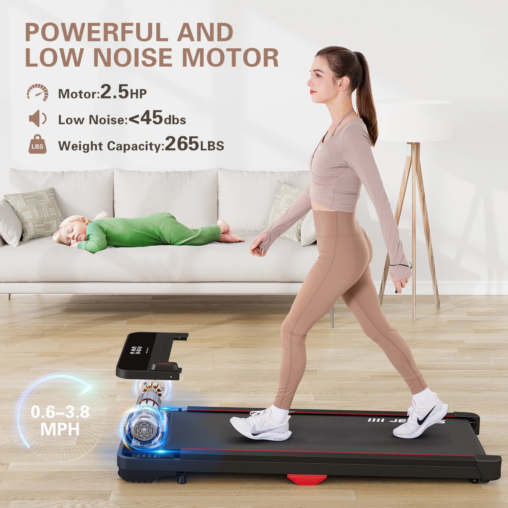 Walking Pad, Walking Jogging Machine with Remote Control